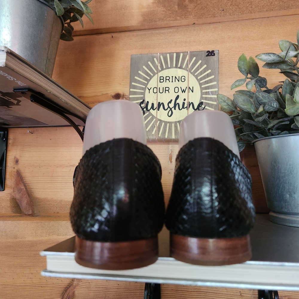 Cole Haan Sabrina Black Woven Loafer Flat Leather Textured Shoes D41120 Sz 10.5B - Picture 7 of 11